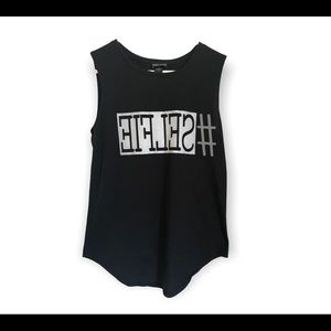 Wet Seal Selfie Black Tank Top medium